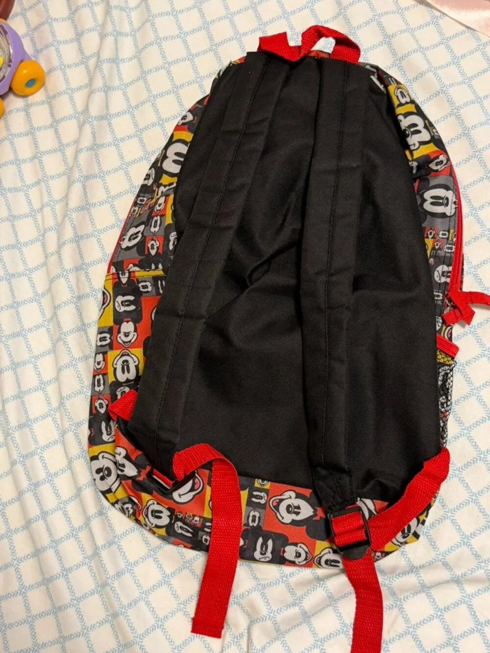 Well loved. Disneyland Mickey Head Printed Backpack.